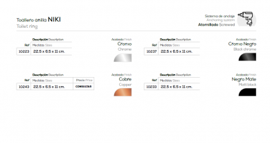 TOALLERO DE ANILLA MODELO NIKI BELTRAN 10223 NOVEDAD