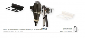 PORTA SECADOR Y PLANCHA DE PELO PARA COLGAR EN MUEBLE ETNA BELTRAN 10477