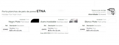 PORTA PLANCHA DE PELO DE PARED ETNA BELTRAN NOVEDAD