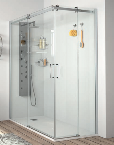 Mampara Angular 2 fijos y 2 correderas Helsinki. Salgar
