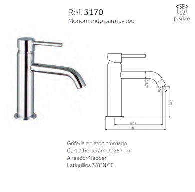 GRIFO  DE LAVABO SIRIO GME 3170