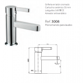 GRIFO DE LAVABO  SERIE FUSSION  3008 GME