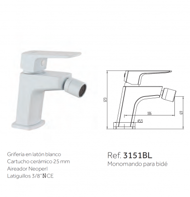 GRIFO DE BIDE  MARRIOT BLANCO 3151BL GME