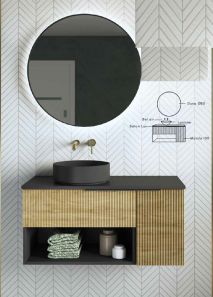 MUEBLE DE BAÑO MANILA 1 CAJON,1 PUERTA, 1 ESTANTE .KOIBATH