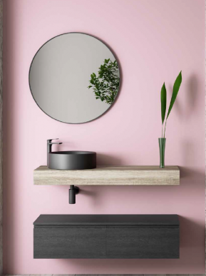 Mueble de bajo 1 cajón y encimera de Laminado. Corcega. Kiobath
