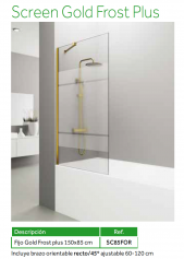 GME MAMPARA DE BANERA MODELO SCREEN GOLD  FROST PLUS NOVEDAD.
