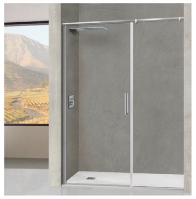 Mampara arizona frontal 1 puerta abatible+1 Fijo. Superban, Ibermampara.