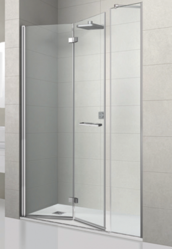 Mampara frontal 1 puerta plegable y 1 fijo. Praga. Ibermampara, superban