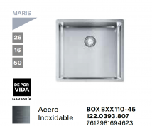 Fregadero Bajo Encimera Franke Box BXX 110-45 Acero Inoxidable 45 cm - 122.0393.807