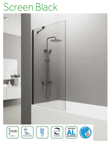 GME MAMPARA DE BANERA MODELO SCREEN  BLACK SC85N  