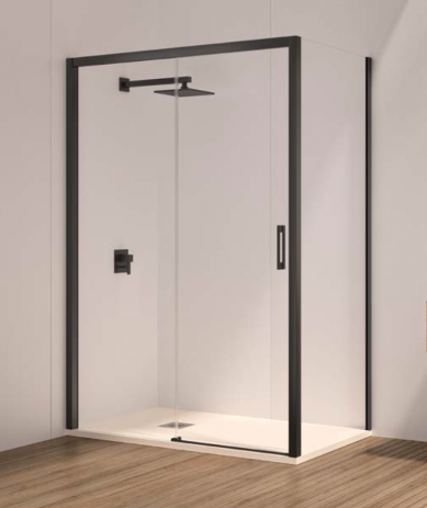 Mampara frontal 1 fijo+1 corredera con lateral fijo. MIami. Doccia