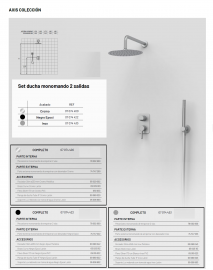 SET DUCHA MONOMANDO 2 SALIDAS  07 074 400  NUEVO GRB