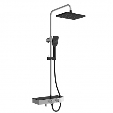 salgar Kit ducha QUEBEC Kit con termostática CROMO/NEGRO