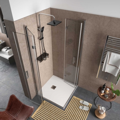 salgar Kit ducha QUEBEC Kit con termostática CROMO/NEGRO