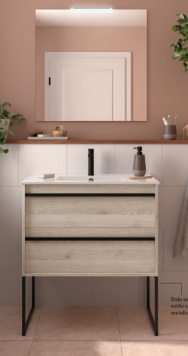 mueble de baño suspendido

mueble de baño Attila Salgar

mueble baño 2 cajones

mueble baño con lavabo y espejo

mueble baño con luz LED