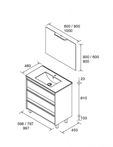 mueble de baño Salgar

mueble de baño Attila

mueble baño 3 cajones

mueble baño con lavabo

mueble baño con patas metálicas