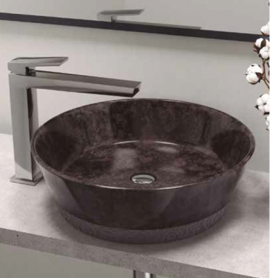 Lavabo de mármol sobre encimera Gea. Art&bath