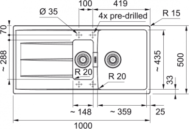 FREGADERO CENTRO CNG 651-100 FRANKE NOVEDAD