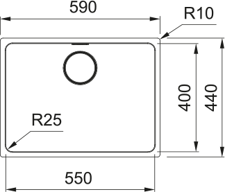 FREGADERO  MYTHOS MYX 110-55  ACERO INOX FRANKE NOVEDAD 122.0671.386