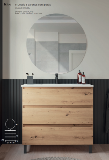 MUEBLE DE BA&Ntilde;O 3 CAJONES KLOE. CAMPOARAS (En Stock)