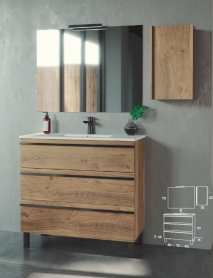 MUEBLE DE BA&Ntilde;O 3 CAJONES ALEYDAN. CAMPOARAS (En Stock)