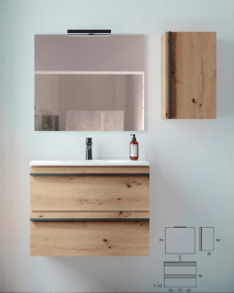 MUEBLE DE BA&Ntilde;O 2 CAJONES CON LAVABO CERAMICO ALEYDAN. CAMPOARAS (En stock)