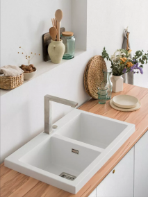 POALGI FREGADERO SINTÉTICO 2 CUBETAS 855MM,KOBUS 814/824