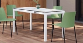 MESA DE COCINA EXTENSIBLE DINA ENCIMERA CRISTAL. BAILEN