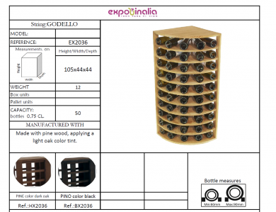 EXPOVINALIA BOTELLERO SERIE  GODELLO  PARA 50 BOTELLAS EN SCTOK  