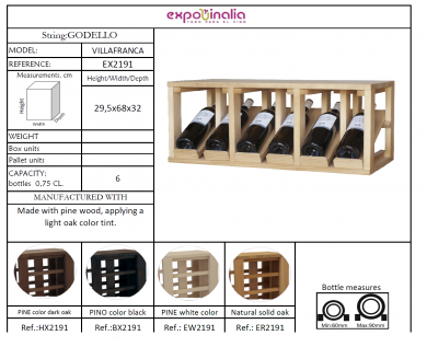 BOTELLERO MODELO VILLAFRANCA NOVEDAD