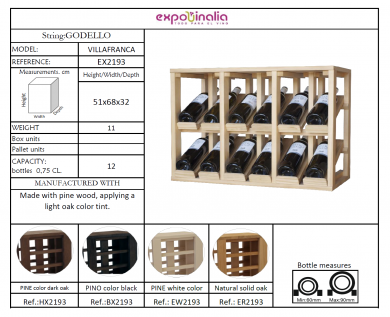 BOTELLERO MODELO VILLAFRANCA NOVEDAD