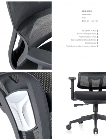  Silla de Oficina Hispanohogar 75615 Negra Ergon&oacute;mica Moderna Novedad