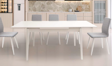 Mesa extensible encimera cristal. Modelo 340C. JUAN REIG