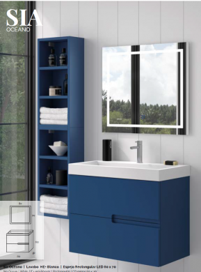 Mueble de baño suspendio 2 cajones, Duplach