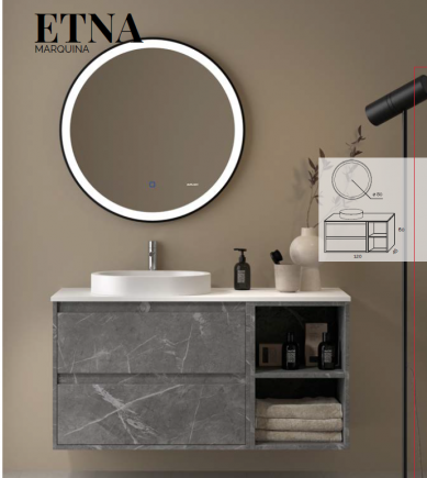 Mueble de baño modular 2 cajones y caja. Etna. Duplach 