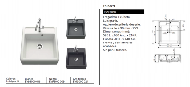 FREGADERO UNA  CUBETA  THIBERT I LUISINA NUEVO