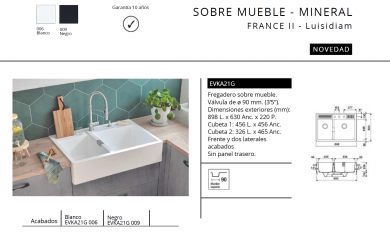 FREGADERO MODELO FRANCE I I - LUISIDIAM LUISINA NUEVO