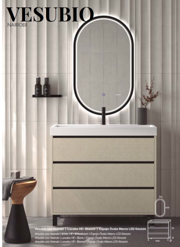 Mueble de baño 3 cajones Vesubio. Duplach