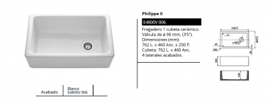 FREGADERO BAJO ENCIMERA PHILIPPE I I  LUISINA NUEVO 