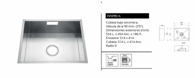 FREGADERO DRESS – BAJO ENCIMERA DE LUISINA EVSP85 IL NOVEDAD