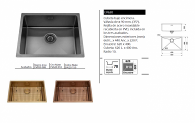 FREGADERO LEGATO – BAJO ENCIMERA DE LUISINA EV620 NOVEDAD