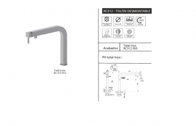 LUISINA GRIFO DE COCINA  MODELO RC312 - TOLÓN DESMONTABLE