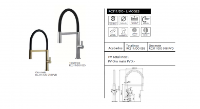GRIFO DE COCINA DE LUISINA MODELO RC311/DO - LIMOGES