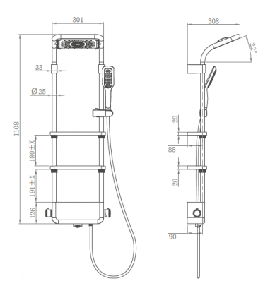 COLUMNA DE DUCHA INOX KATIA. DUPLACH