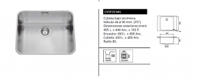 FREGADERO BASIC -  BAJO ENCIMERA EVSP29 MIL  LUISINA
