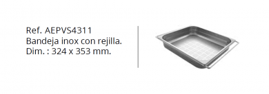 BANDEJA DE INOX CON REJILLA LUISINA