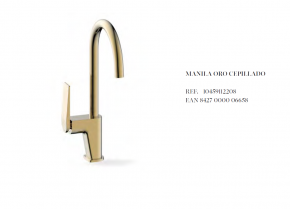 GRIFO DE COCINA MANILA ORO CEPILLADO AQUAHOME EN STOCK 10459112208