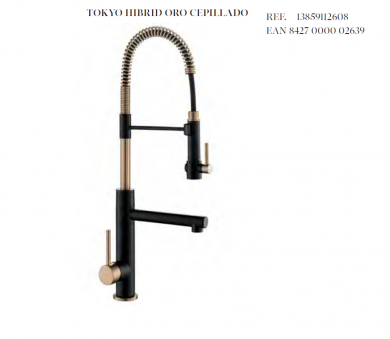 GRIFO DE COCINA  MODELO TOKYO ORO CEPILLADO AQUAHOME EN STOCK 