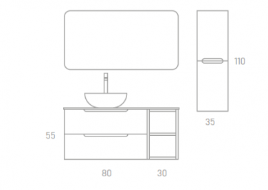 muebles de baño dos cajones