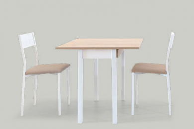  CONJUNTO MESA LIBRO EXTENSIBLE NOA Y SILLAS CAUXI